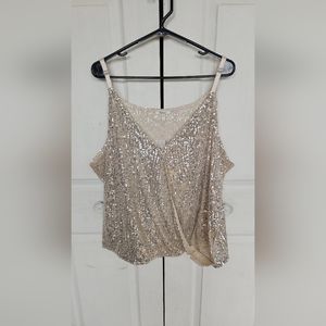 Maurices Sequin Wrap Tank Top